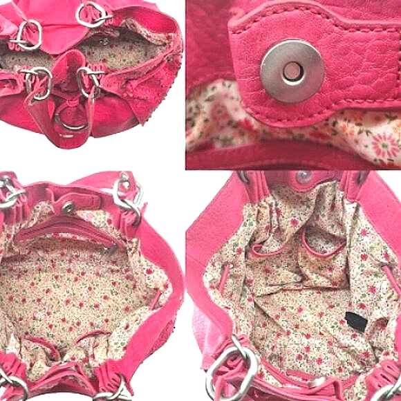 Like New-Jessica Simpson Large Bubblegum Pink Flower Shoulder Bag - Picture 10 of 11